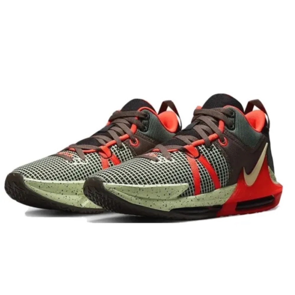 Nike LeBron Witness 7 Basketball Men's Shoes Alligator Volt Crimson DM1123 001